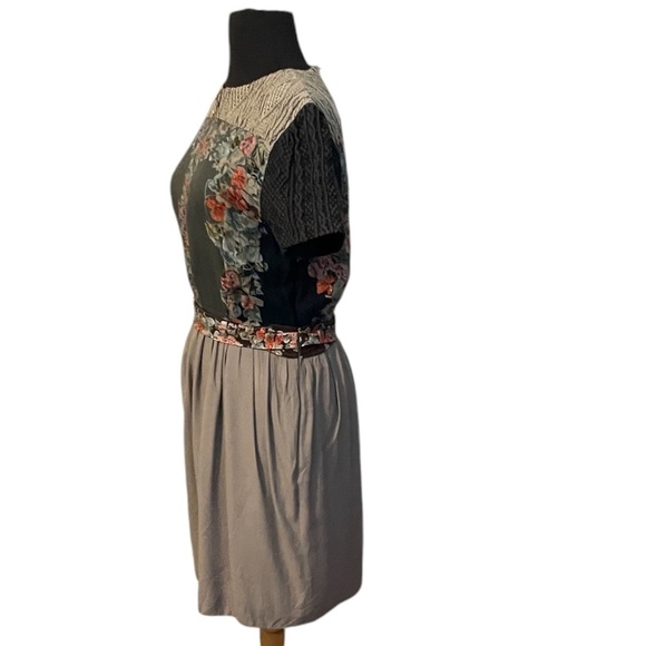 Anthropologie AilantoPatchwork, Floral, Gray, Size 6 - Picture 4 of 12